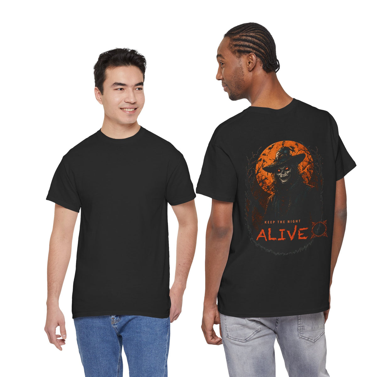 Keep the Night Alive Skeleton T-Shirt in Black — model view