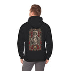 Moonveil Hoodie in Black — back print on model