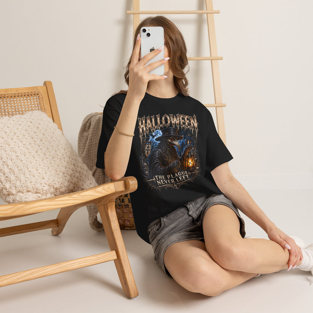 Plague Watch Plague Doctor T-Shirt in Black — model view