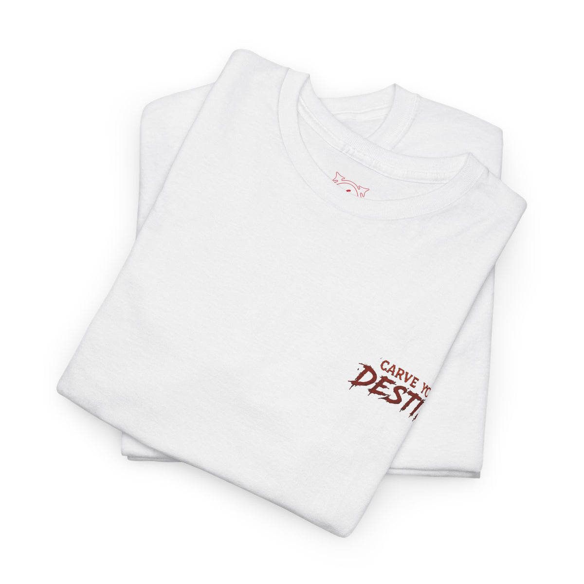 Carve Your Destiny Pumpkin T-Shirt in White — folded view