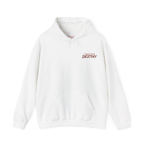 Carve Your Destiny Pumpkin Hoodie in White — front view