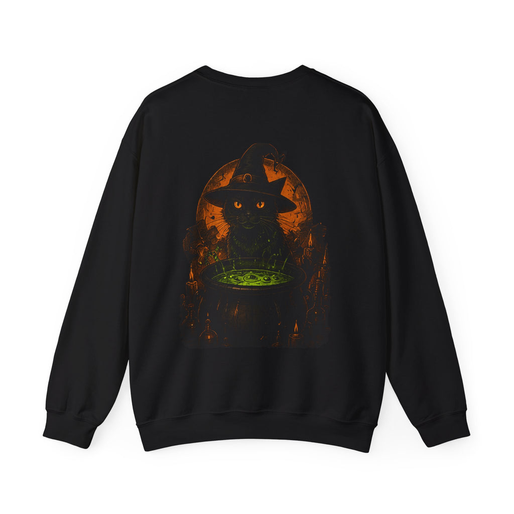 Cauldron Club Black Cat Sweatshirt in Black — back view