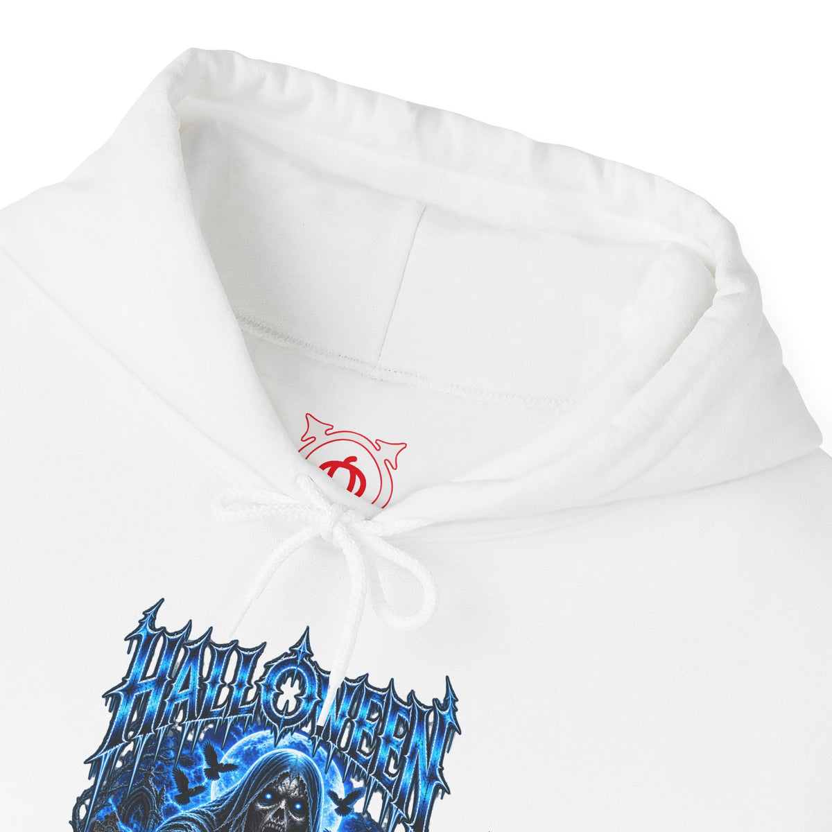 Come Closer Ghost Hoodie in White — front view