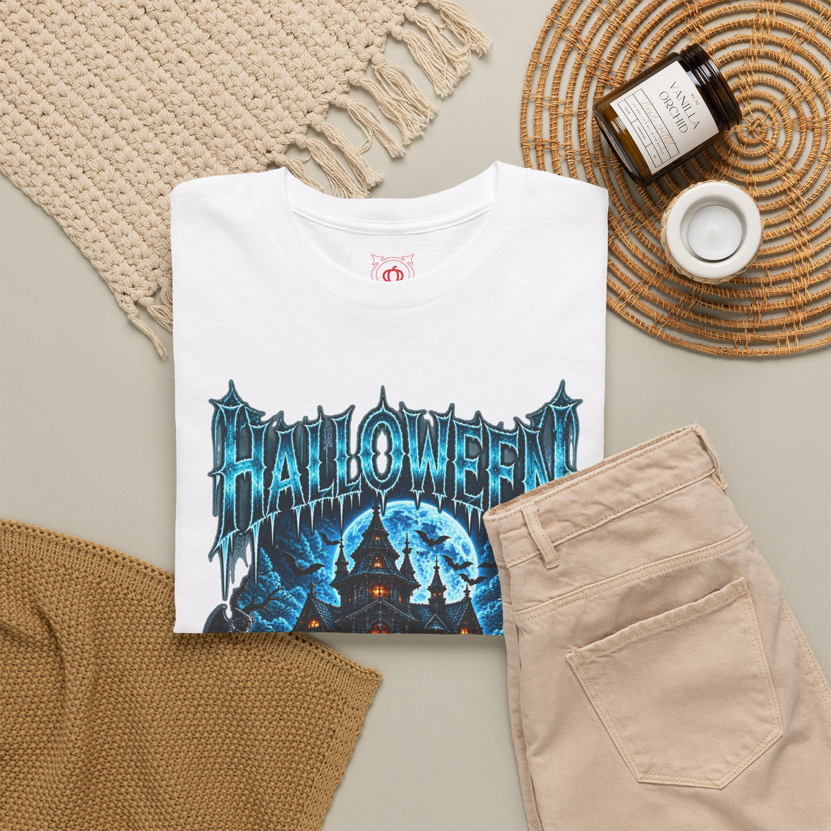 House of Souls T-Shirt in White — folded view