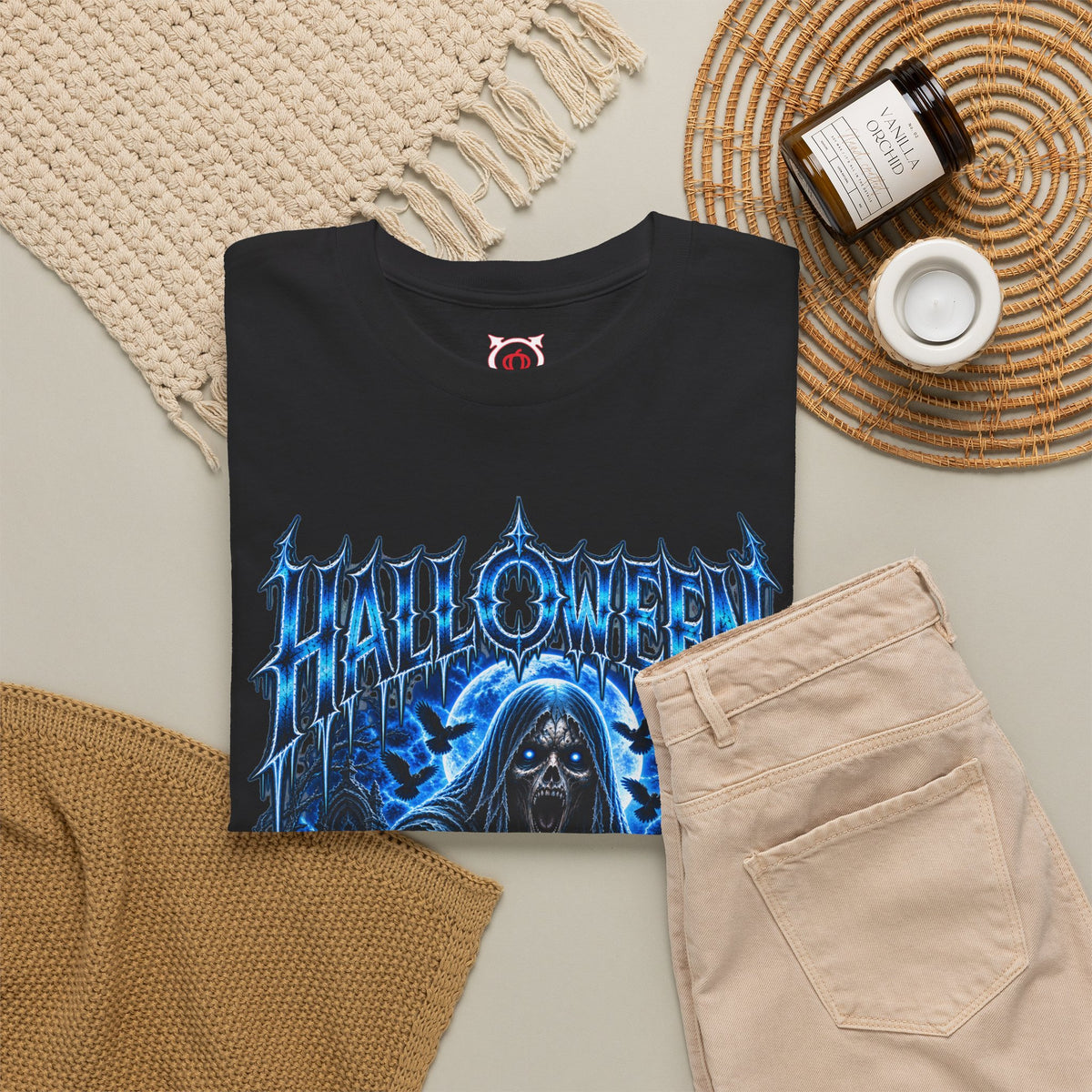 Come Closer Ghost T-Shirt in Black — folded view