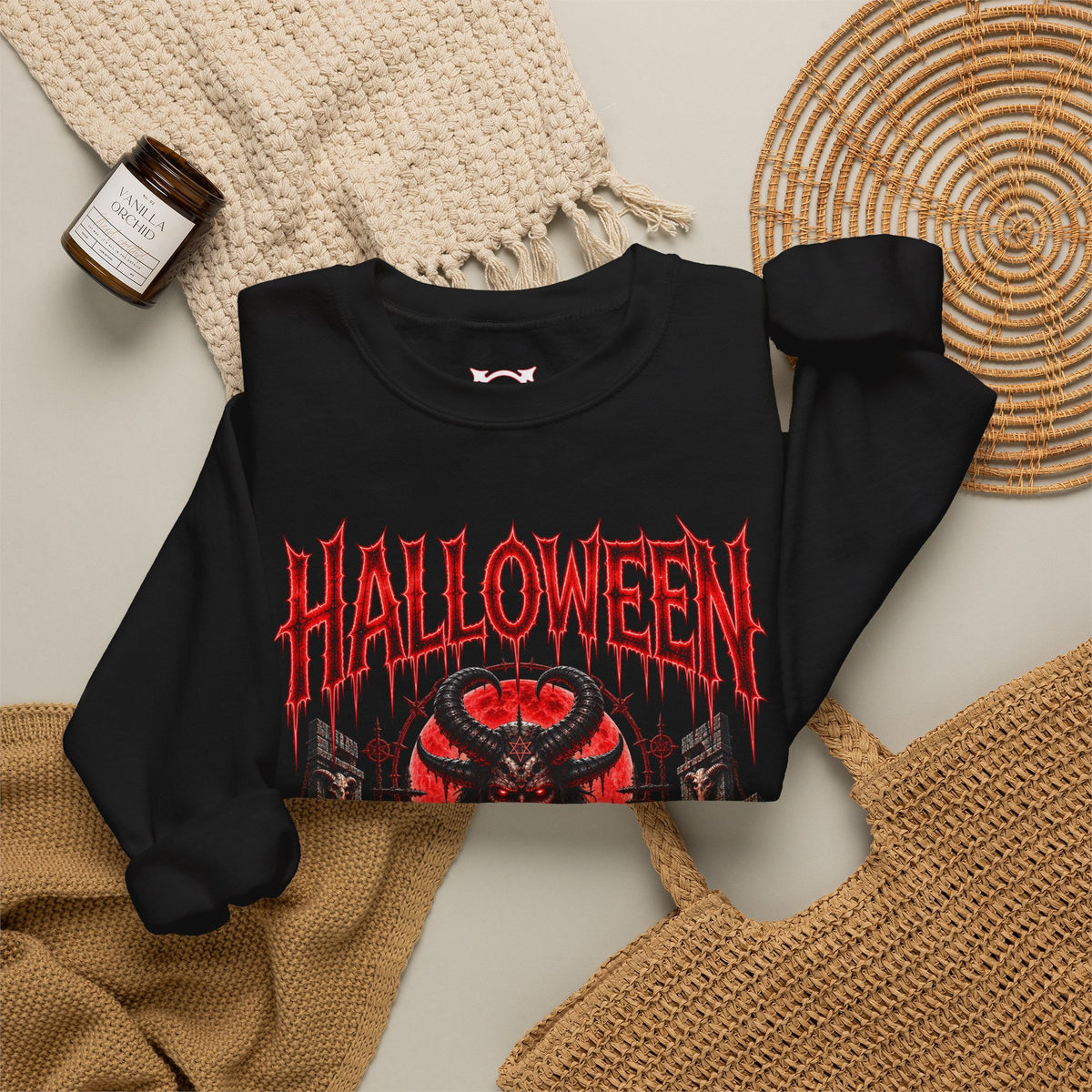 The Ritual Occult Sweatshirt in Black — folded view