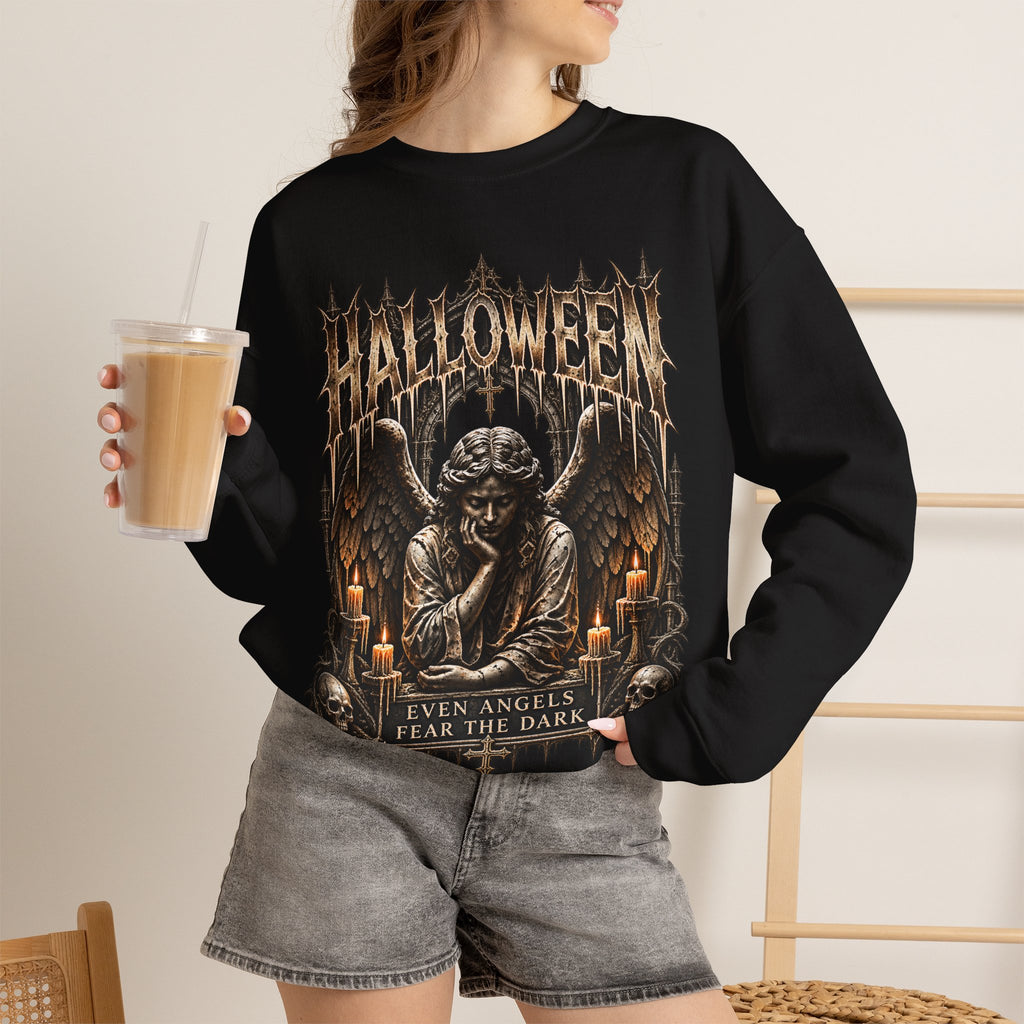 Even Angels Sweatshirt in Black — model view