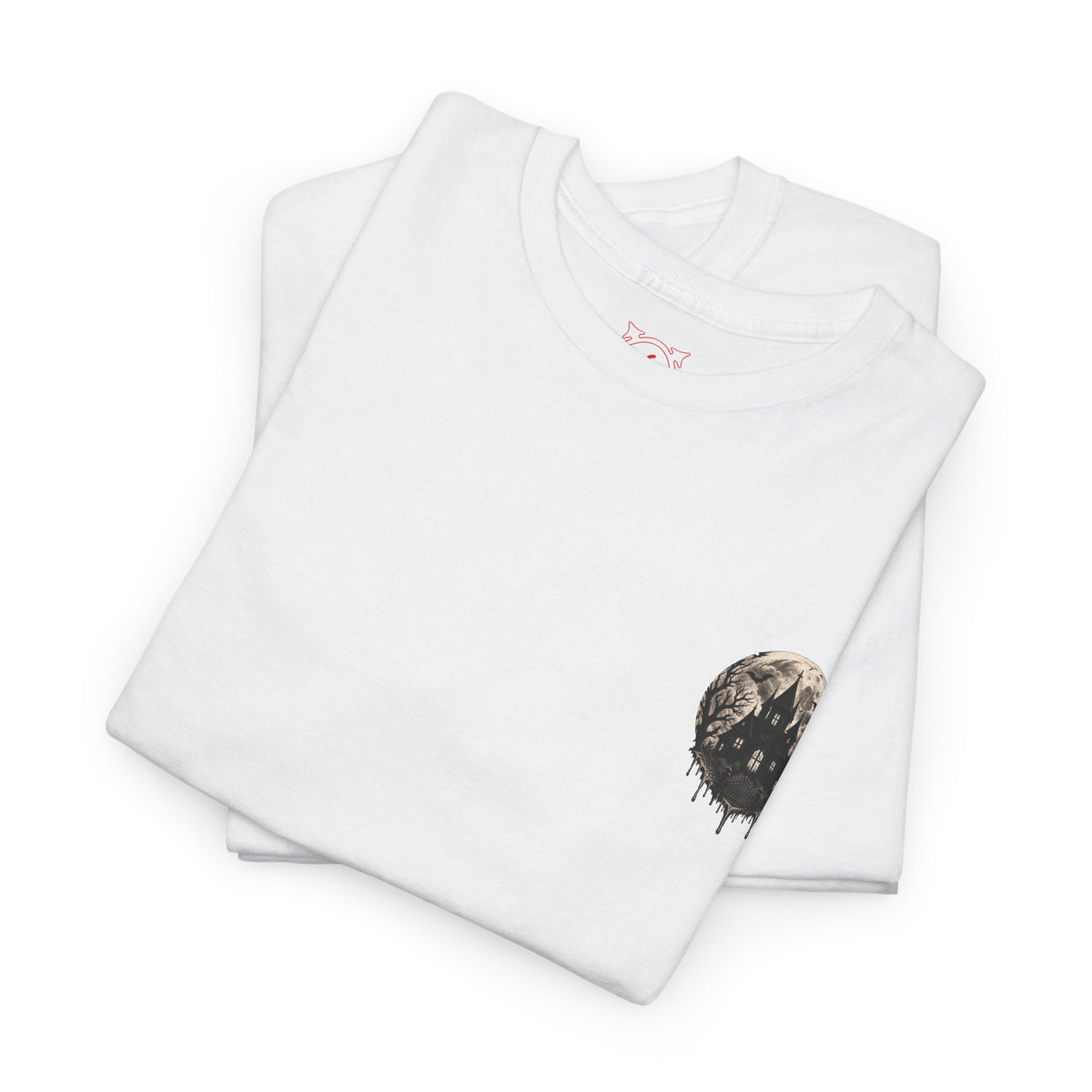 Moonlit House T-Shirt in White — folded view