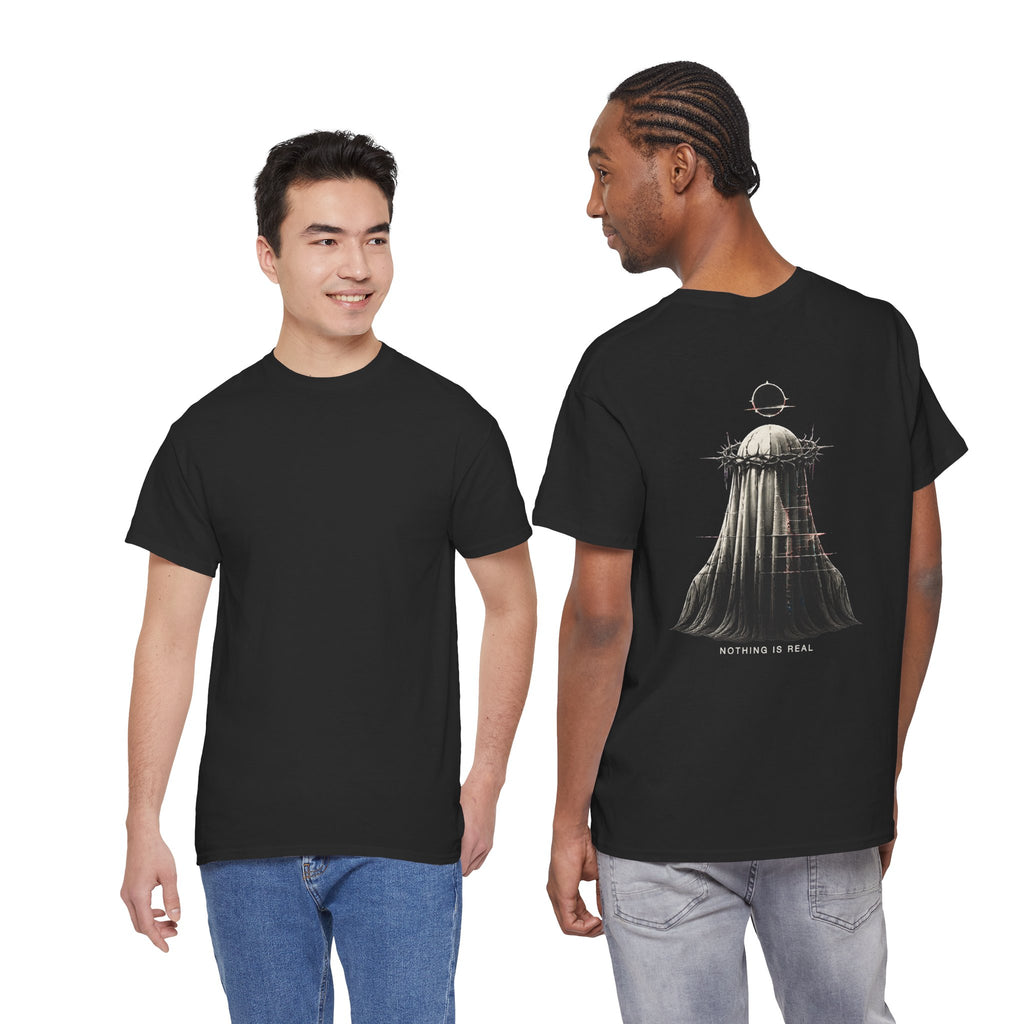 Nothing Is Real Ghost T-Shirt in Black — model view