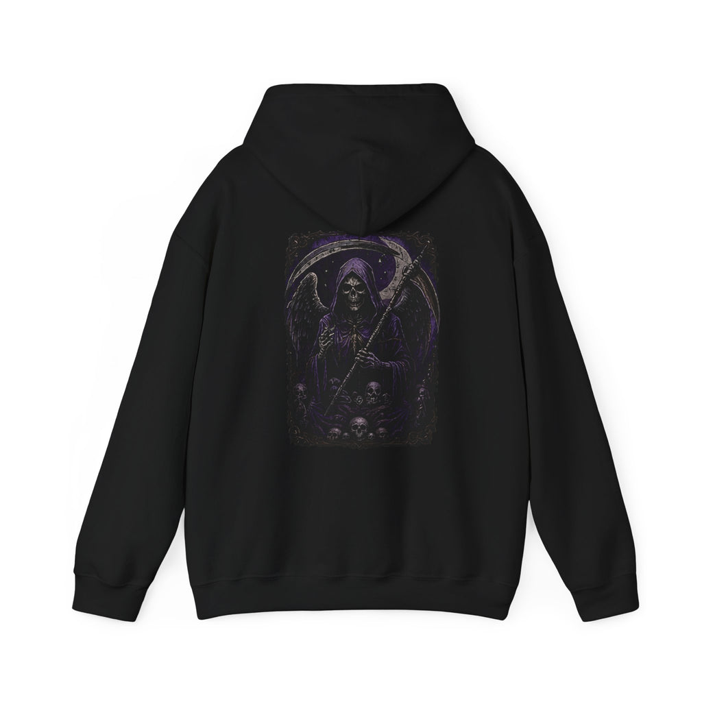 Til Death Grim Reaper Hoodie in Black — back view