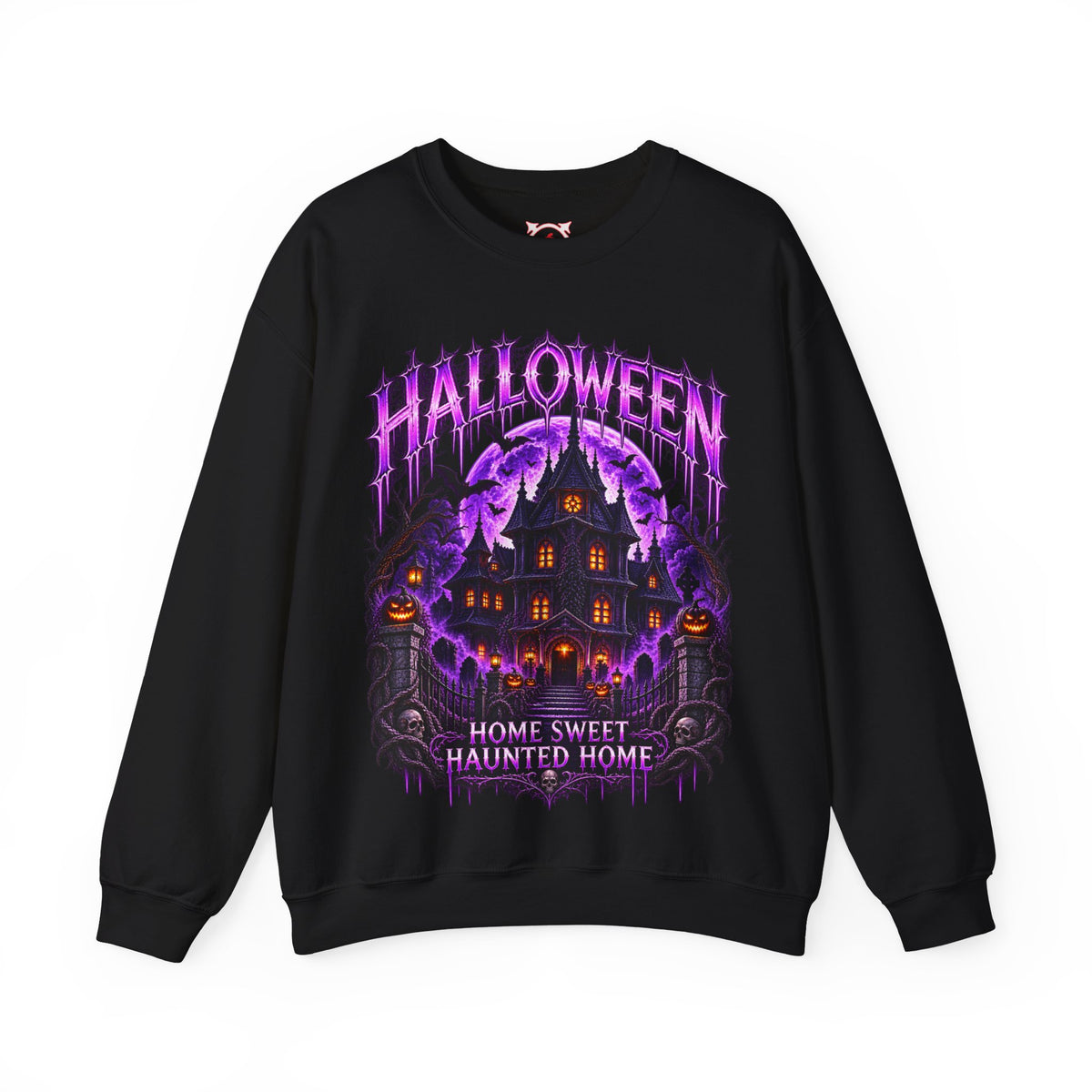 Haunted Home Sweatshirt in Black — front view