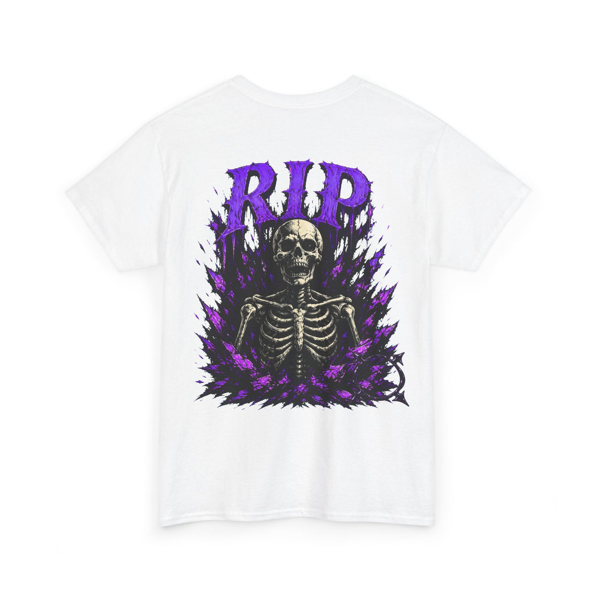 RIP Skeleton T-Shirt in White — back view