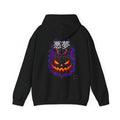 Nightmare Flame Pumpkin Hoodie in Black — back view