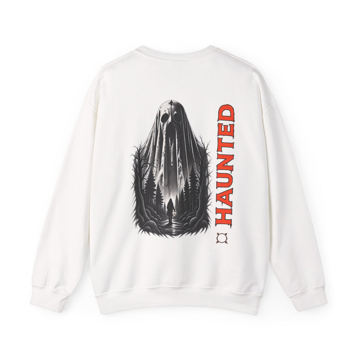 Haunted Ghost Sweatshirt in White — back view