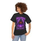 Fear the Night Pumpkin T-Shirt in Black — model view