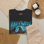 The Fields Are Watching Scarecrow T-Shirt in Black — folded view