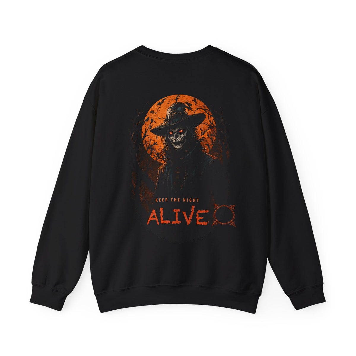Keep the Night Alive Skeleton Sweatshirt in Black — back view