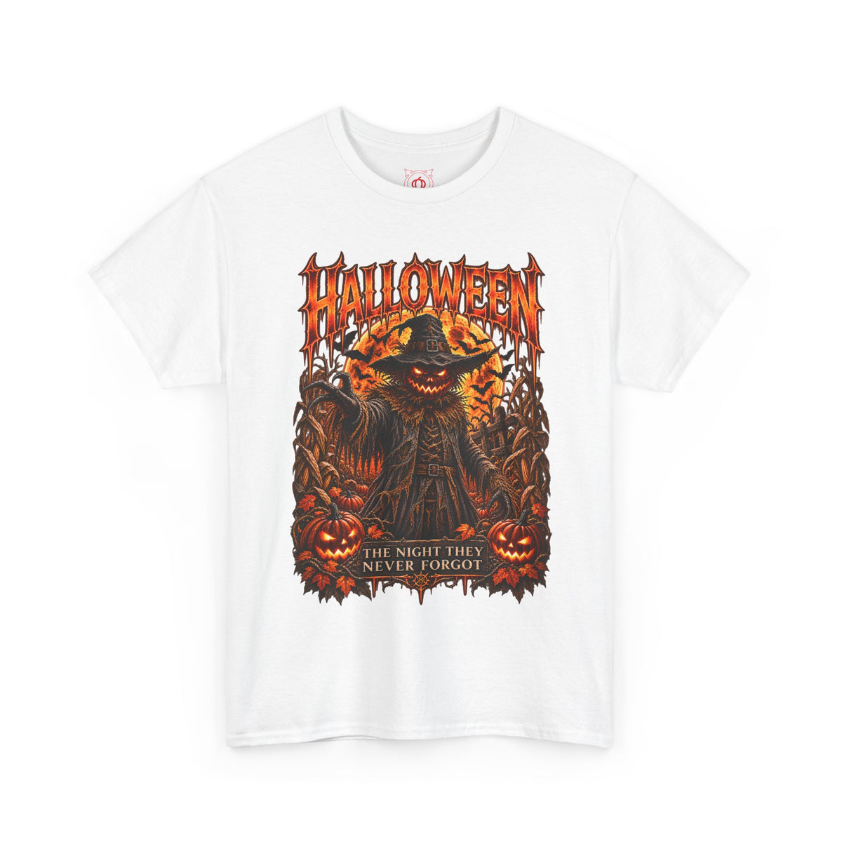 Never Forgotten Scarecrow T-Shirt in White — front view