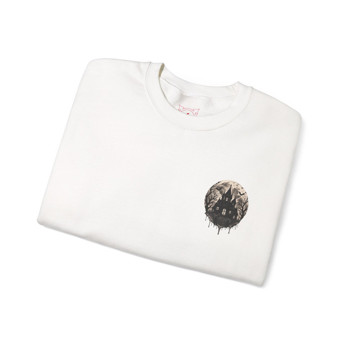 Moonlit House Sweatshirt in White — folded view