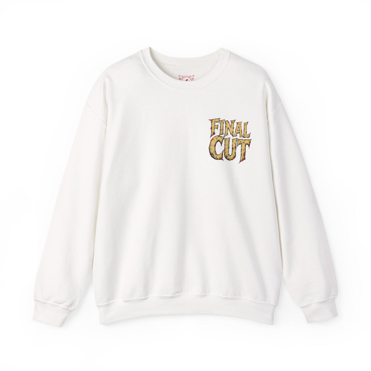 Final Cut Horror Mask Sweatshirt in White — front view