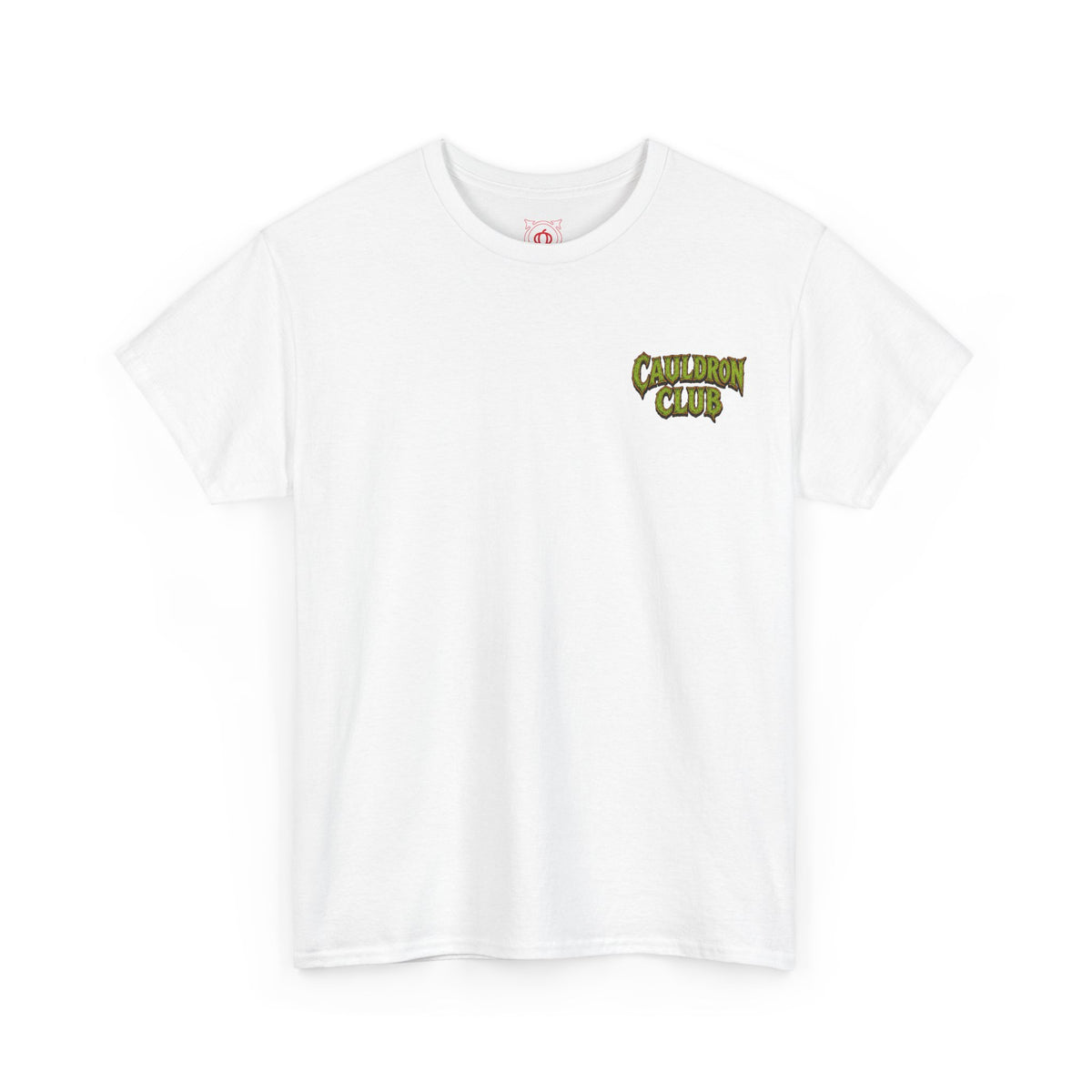 Cauldron Club Black Cat T-Shirt in White — front view