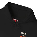 Trick or Die Halloween Hoodie in Black — front view