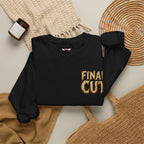 Final Cut Horror Mask Sweatshirt in Black — folded view