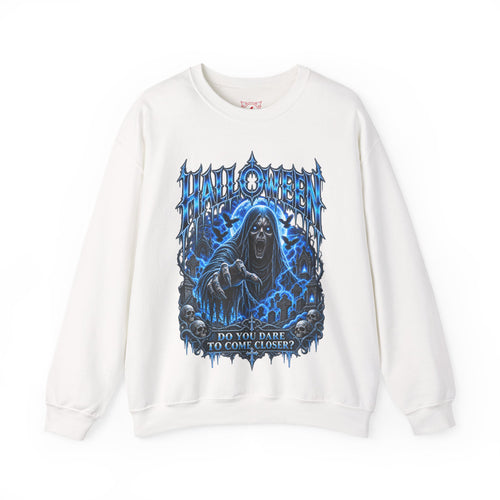 Come Closer Ghost Sweatshirt in White — front view