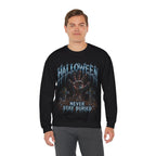 Never Stay Buried Zombie Hand Sweatshirt in Black — model view