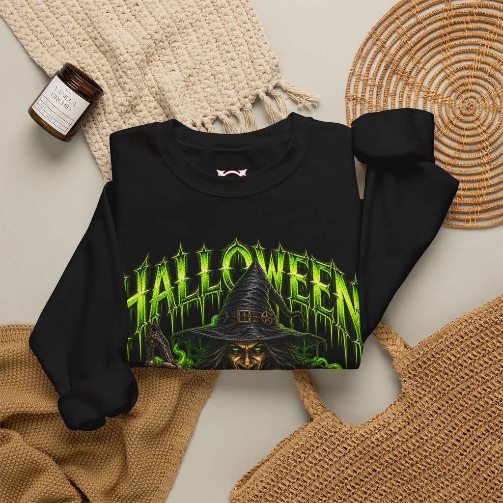 Magic Is Real Witch Sweatshirt in Black — folded view