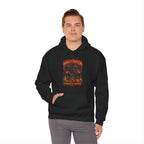 Darkness Grows Pumpkin Tree Hoodie in Black — model view