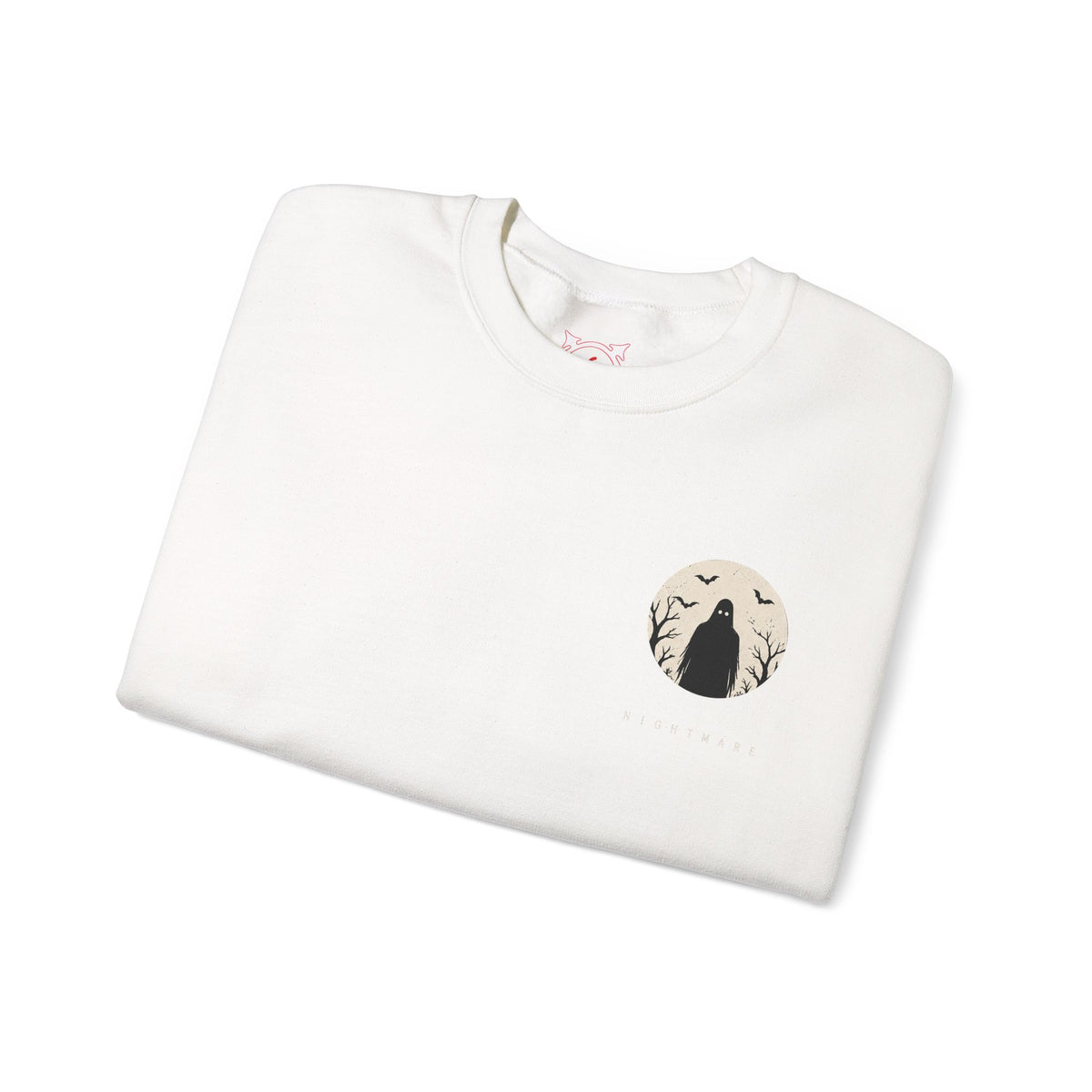 Nightmare Moon Ghost Sweatshirt in White — folded view