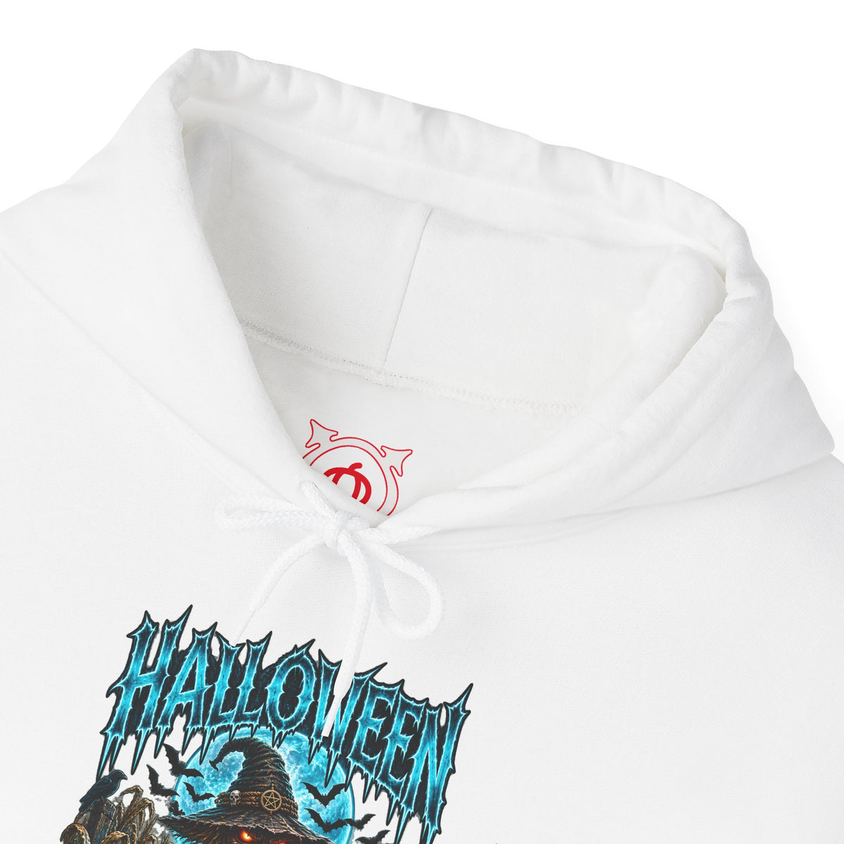 The Fields Are Watching Scarecrow Hoodie in White — front view
