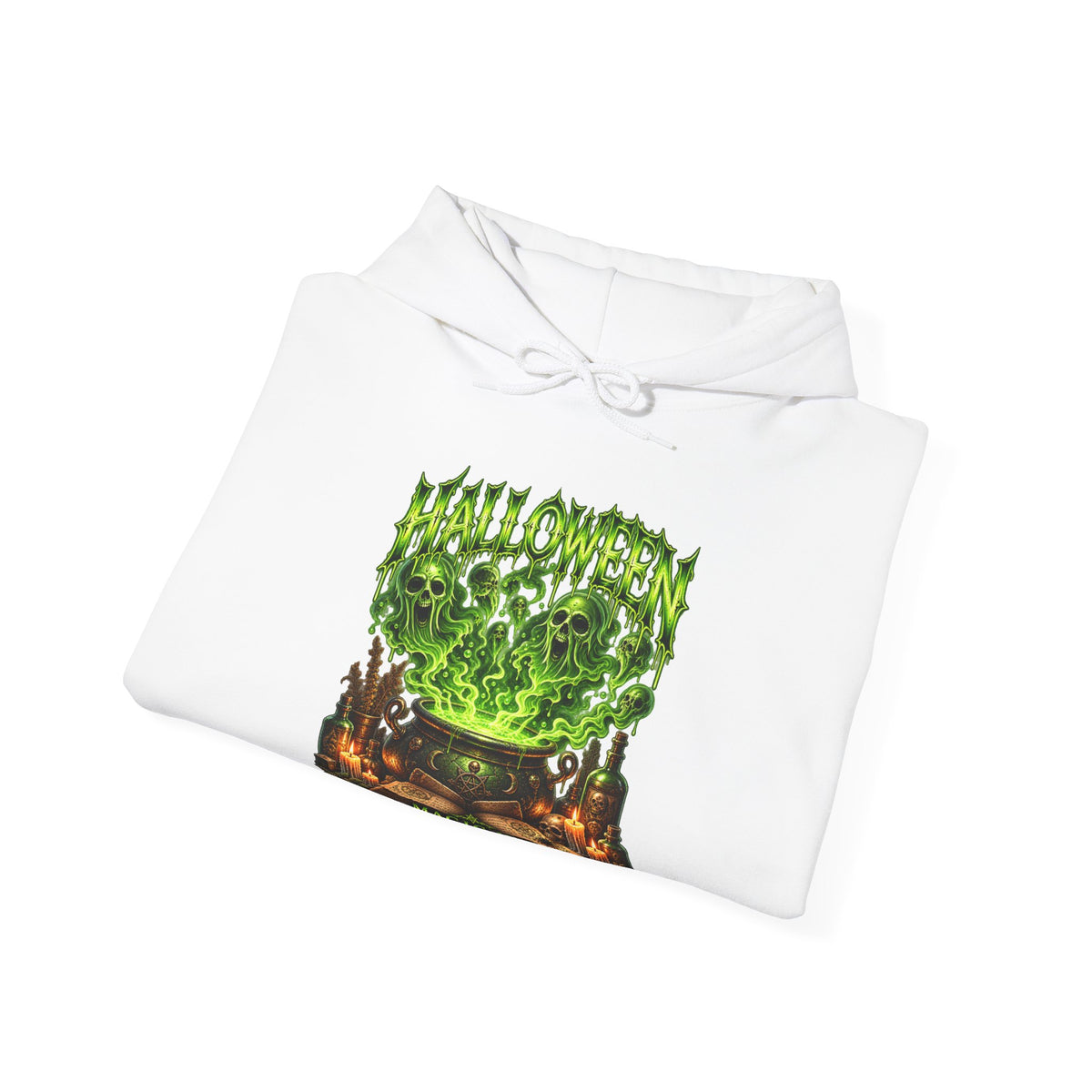 Magic Has a Price Cauldron Hoodie in White — folded view
