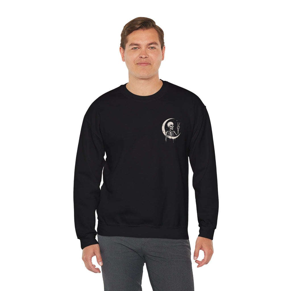 Crescent Skeleton Sweatshirt in Black — model view