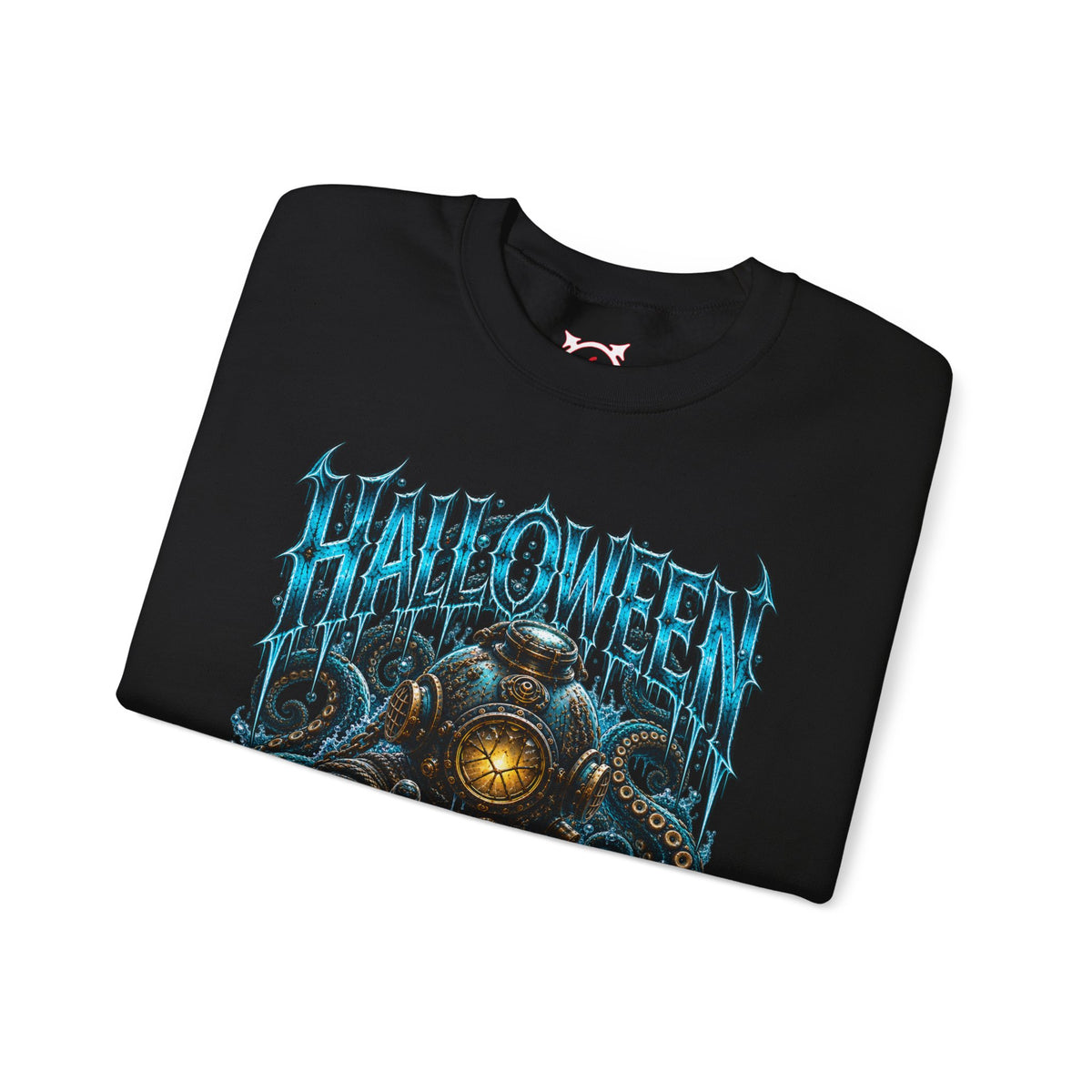 Drown Your Fears Deep Sea Sweatshirt in Black — folded view