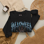 Never Stay Buried Zombie Hand Sweatshirt in Black — folded view
