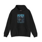 She Never Left Ghost Hoodie in Black — front view