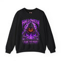 Fear the Night Pumpkin Sweatshirt in Black — front view