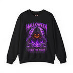 Fear the Night Pumpkin Sweatshirt in Black — front view
