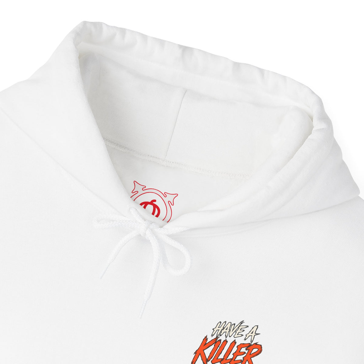 Killer Night Halloween Hoodie in White — front view