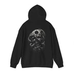 Eclipse Serpent Skull Hoodie in Black — back view