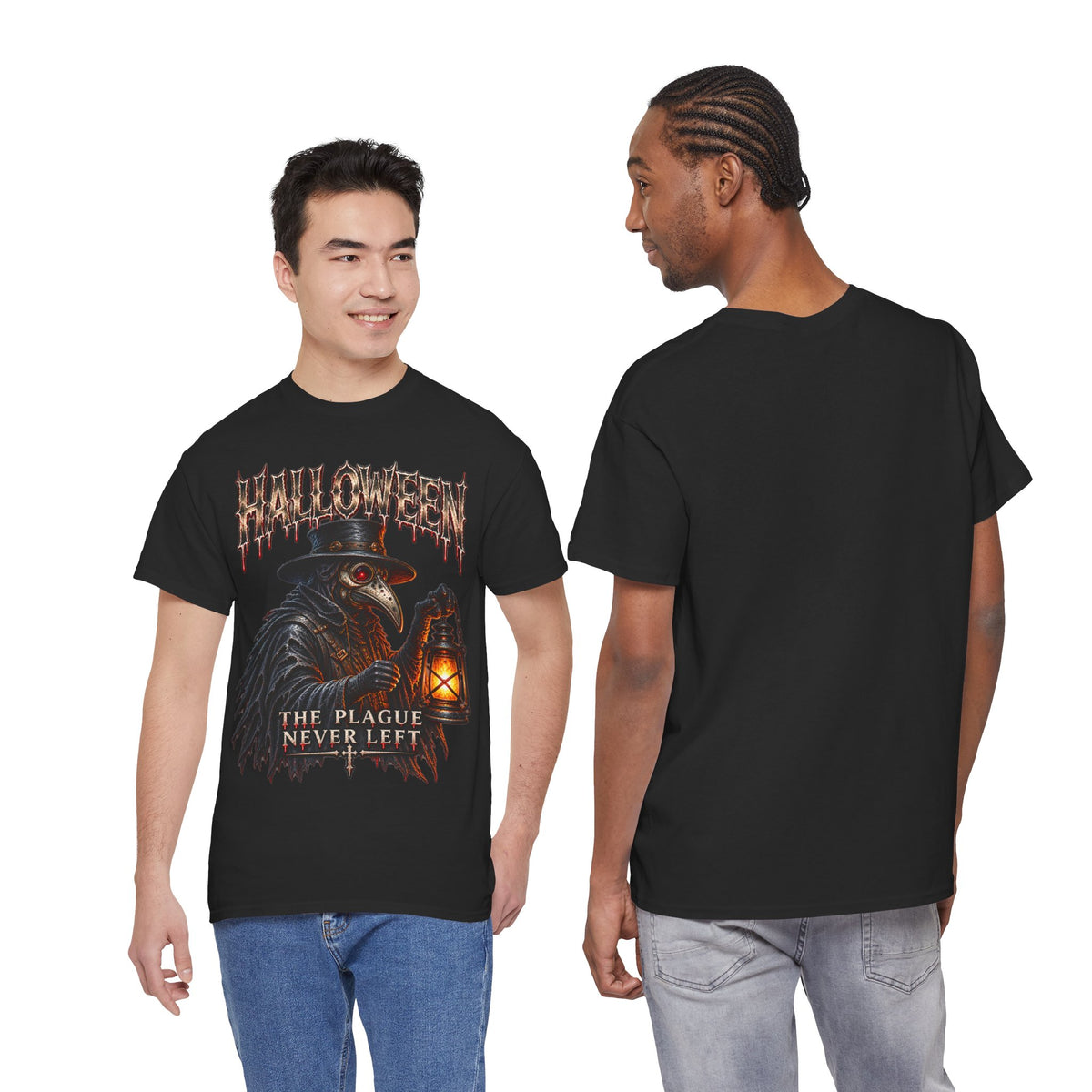 Last Lantern Plague Doctor T-Shirt in Black — model view
