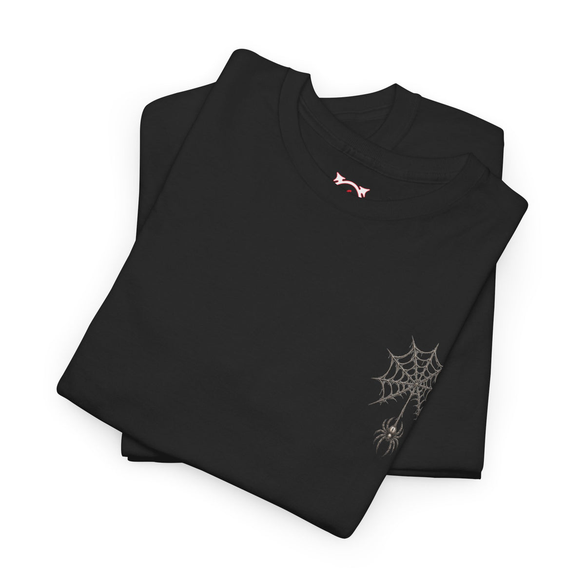 Spider Web T-Shirt in Black — folded view