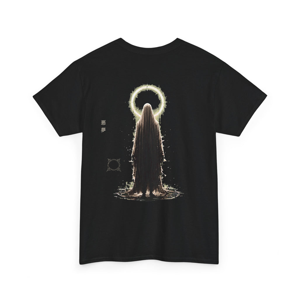 Pale Halo Ghost T-Shirt in Black — back view