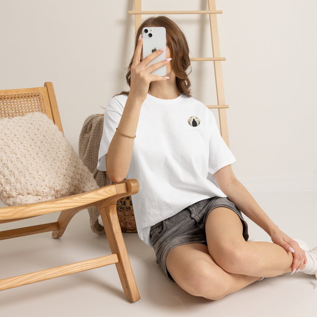 Nightmare Moon Ghost T-Shirt in White — model view