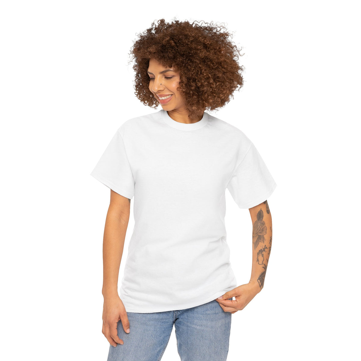 Death Is Salvation Skull T-Shirt in White — model view