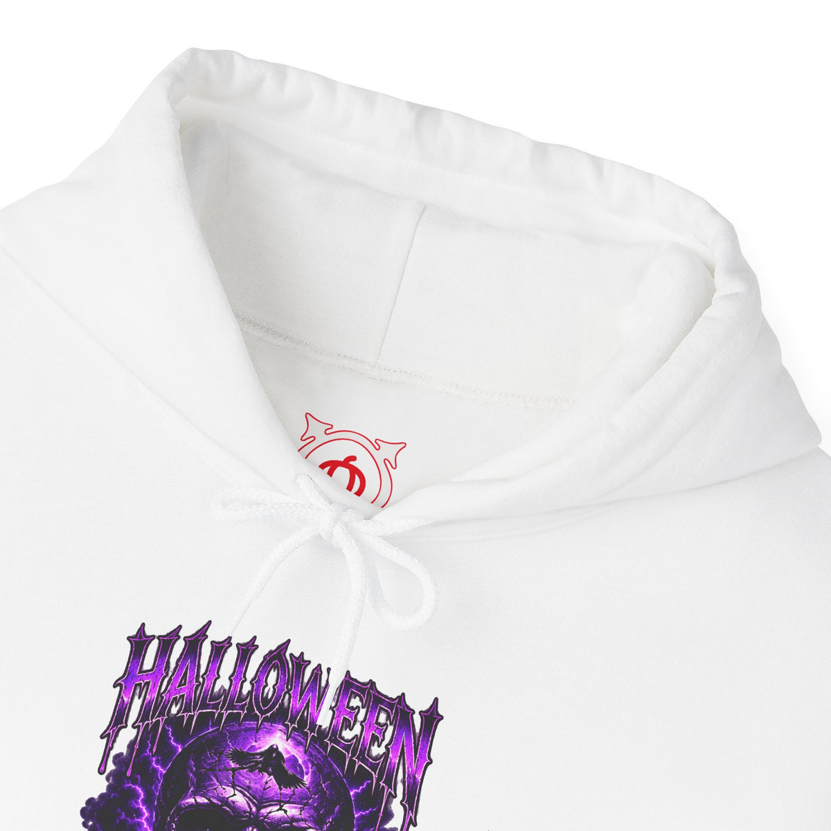 Deepest Fear Skull Hoodie in White — front view