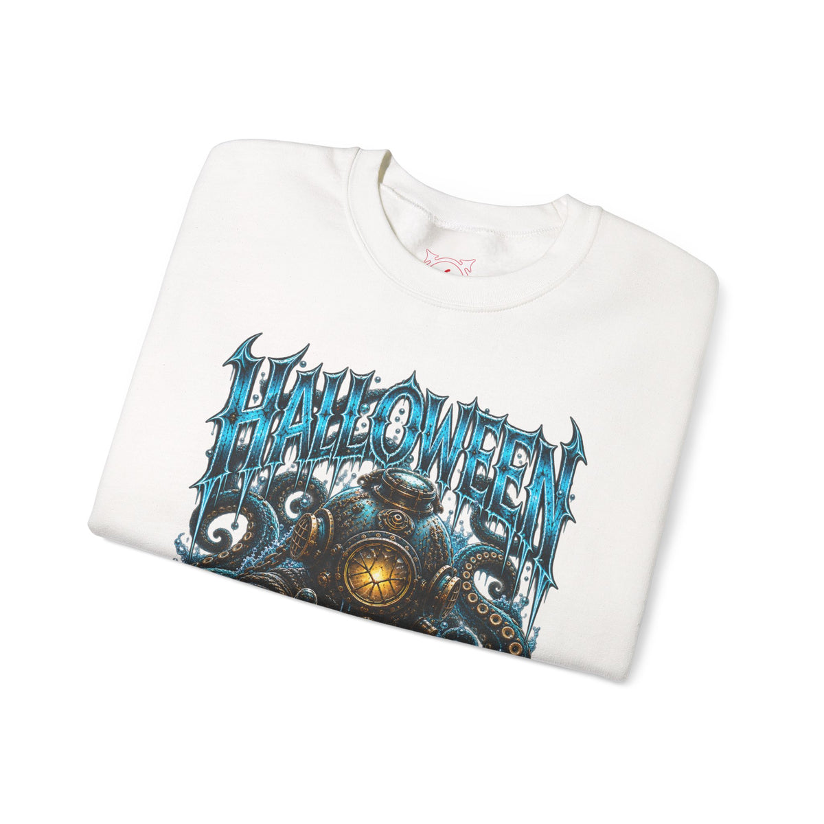 Drown Your Fears Deep Sea Sweatshirt in White — folded view