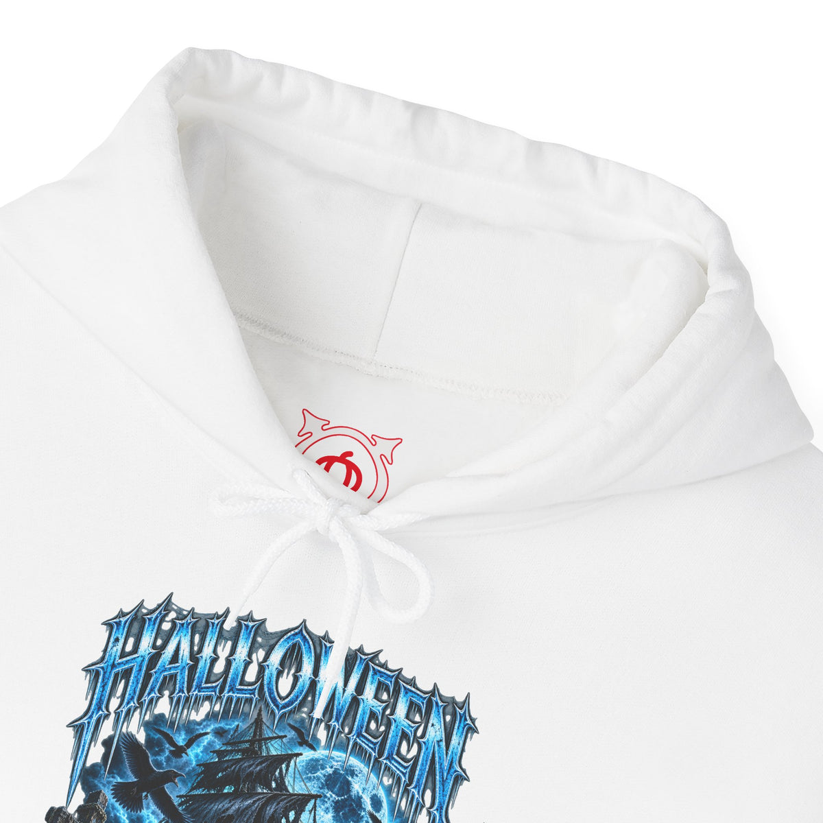 Lost Souls Ghost Ship Hoodie in White — front view